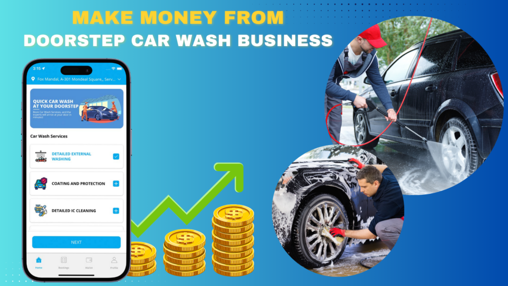What is the profit margin for operating a doorstep car wash business?